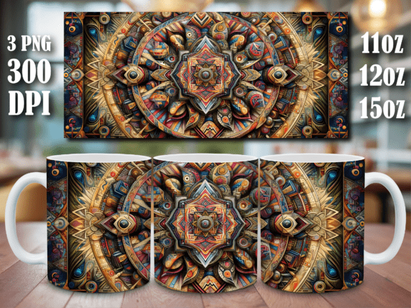 Download Steampunk Geometric Mandala Mug Wrap Png - Premium Resources