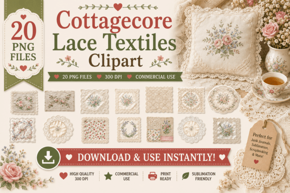 Download Cottagecore Lace Textiles Clipart - Lace Collection
