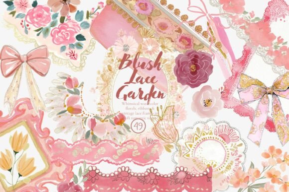 Download Blush Lace Clipart Set - Lace Collection